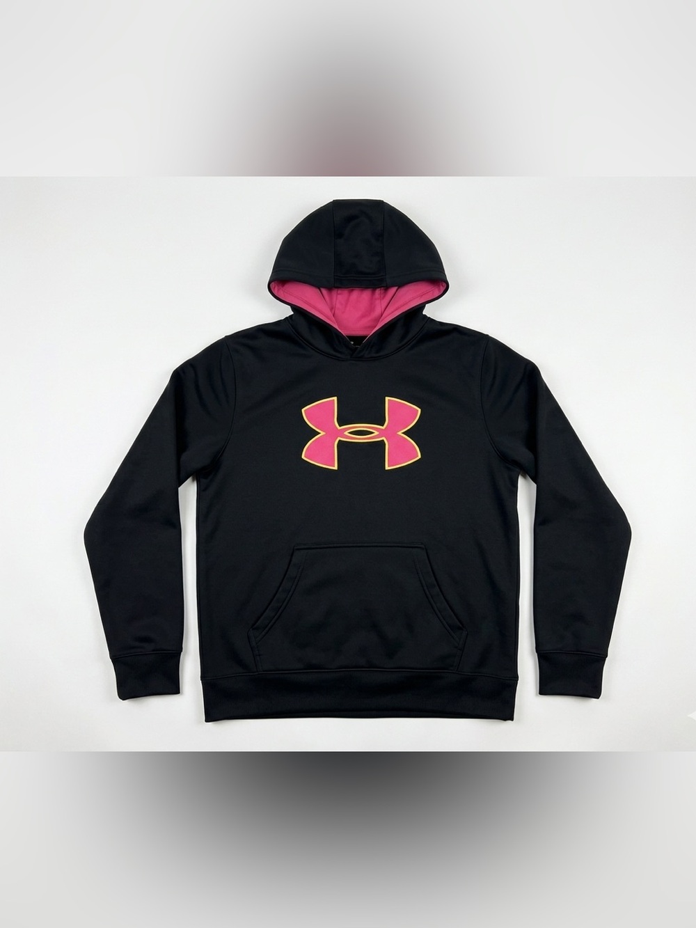 Under Armour Women’s Black Hoodie with Pink and Gold Logo